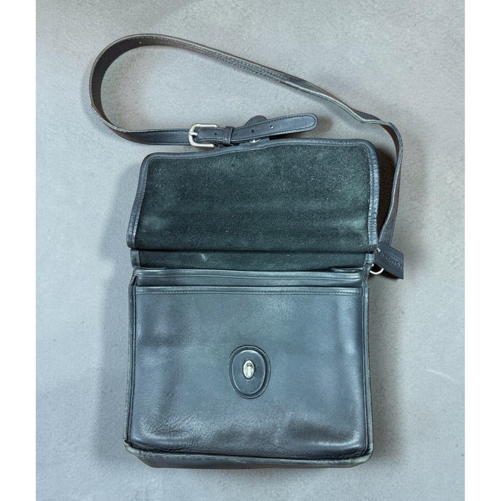 Vintage 1999 Coach Willis 9927 Black Glove Leather Nickel Crossbody Bag USA Era - Picture 13 of 16